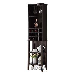 18x1170'' Industrial Bar Cabinet Wine Bar Home Table with Wine Rack Holder