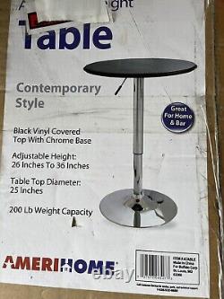 25 Round Indoor Home Pub Bar Table Adjustable Bistro Counter Round Swivel Top