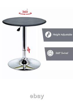 25 Round Indoor Home Pub Bar Table Adjustable Bistro Counter Round Swivel Top