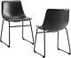 2 Pcs Black 18 Counter Height Bar Stools Leather Barstools Modern Bar Chairs