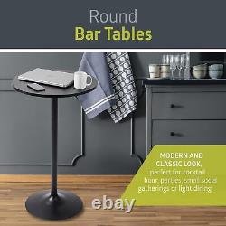 2x Round Counter Height Bar Table For Bistro Pub Drinks Snacks Dining Tall Table