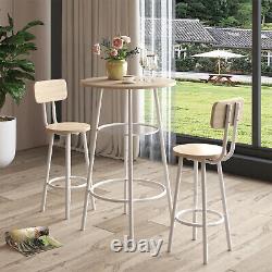 3 Piece Bar Table Set Counter Height Dining Kitchen Pub Table With 2 Bar Stools
