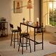 3 Piece Bar Table Set Counter Height Kitchen Pub Table With 2 Bar Stool Brown Us