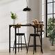 3 Piece Bar Table Set Counter Height Kitchen Pub Table With 2 Bar Stools Brown