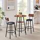 3 Piece Bar Table Set Counter Height Kitchen Table With 2 Upholstered Stools Us
