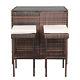 3-piece Brown Gradient Bar Table Set With Bar Stools Modern Home Furniture