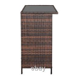 3-Piece Brown Gradient Bar Table Set with Bar Stools Modern Home Furniture