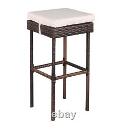 3-Piece Brown Gradient Bar Table Stool Set for Home Pub Dining Furniture