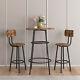 3 Piece Retro Home Coffee Stand Bar Table 2 Bar Stools With Backrest And Partition