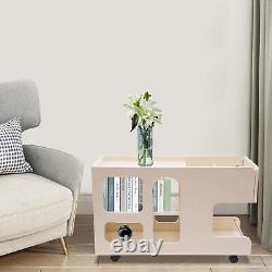 3-Tier Mobile Trolley Sofa Side Table with Wheels Rolling Cart Storage Organizer