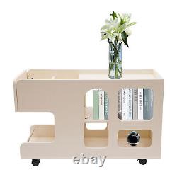 3-Tier Mobile Trolley Sofa Side Table with Wheels Rolling Cart Storage Organizer