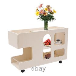 3-Tier Mobile Trolley Sofa Side Table with Wheels Rolling Cart Storage Organizer