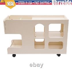 3-Tier Mobile Trolley Sofa Side Table with Wheels Rolling Cart Storage Organizer