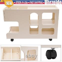 3-Tier Mobile Trolley Sofa Side Table with Wheels Rolling Cart Storage Organizer