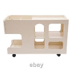 3-Tier Mobile Trolley Sofa Side Table with Wheels Rolling Cart Storage Organizer