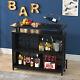 3-tier Wine Rack Home Bar Table With Stemware Glasses Holder And Storage Shelves