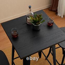 41.25 H Modern Style High Heavy-Duty Metal Black Steel Square Bar Table with So