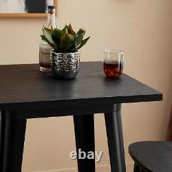 41.25 H Modern Style High Heavy-Duty Metal Black Steel Square Bar Table with So