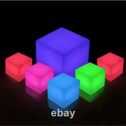 43.5cm LED Cube Chair Color-Changing LED Lighting Home Bar Hotel Decor Stool NEW