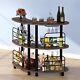 47 Bar Table With Glasses Holder & 4 Front Guard Rails For Home/kitchen/bar/pub