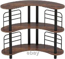 47 Bar Table with Glasses Holder & 4 Front Guard Rails for Home/Kitchen/Bar/Pub