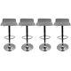 4pcs Modern Bar Stools Set Adjustable Pu Leather Counter Swivel Dining Bar Chair