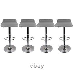 4Pcs Modern Bar Stools Set Adjustable PU Leather Counter Swivel Dining Bar Chair