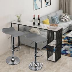 4Pcs Modern Bar Stools Set Adjustable PU Leather Counter Swivel Dining Bar Chair