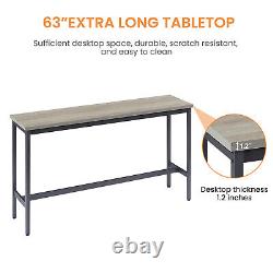 4 Piece Bar Table Set Counter Height Kitchen Pub Table with 3 Bar Stool Gray US