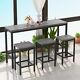 4 Piece Bar Table Set Counter Height Kitchen Pub Table With 3 Bar Stools