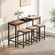 4 Piece Bar Table Set Counter Height Kitchen Pub Table With 3 Bar Stools New