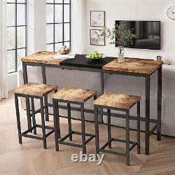 4 Piece Bar Table Set Counter Height Kitchen Pub Table with 3 Bar Stools New