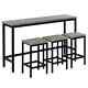 4-piece Gray Wood Top Counter Height Bar Table Set (seats 3)
