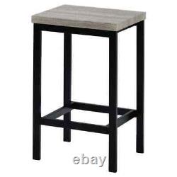 4-Piece Gray Wood Top Counter Height Bar Table Set (Seats 3)