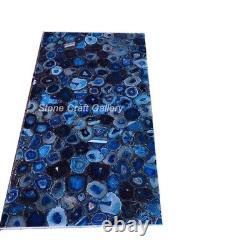 52 x 30 Blue Agate Dining Table / Bar Counter Top Handmade Home decor