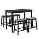5-piece Bar Table Set Counter Height Table & Upholstered Saddle Stools (set 4)