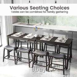 5-Piece Bar Table Set Counter Height Table & Upholstered Saddle Stools (Set 4)