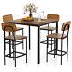 5-piece Home Kitchen Dining Room Furniture With Counter Height Table, 4 Bar Stools