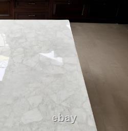 60x30 White Quartz Center Sofa Dining Table Gemstone Entryway Furniture Bar De