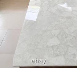 60x30 White Quartz Center Sofa Dining Table Gemstone Entryway Furniture Bar De