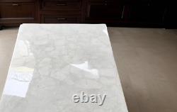 60x30 White Quartz Center Sofa Dining Table Gemstone Entryway Furniture Bar De