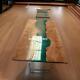 Acacia Wood Dining Table With Green Epoxy Resin For Office, Bar, Or Home Decors