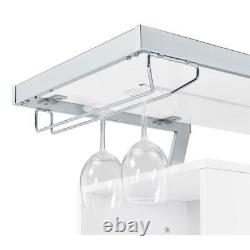 Araceli Home Bar Wine Cabinet White High Gloss and Chrome