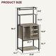 Bar Cabinet Wine Rack Table Wine Liquor Glass Storage Shelves Kitchen Home Table