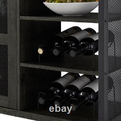 Bar Cabinet Wine Rack Table Wine Liquor Storage Shelves Kitchen Home Retro