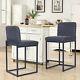 Bar Stools Set Of 2 Counter Height Pub Stools Upholstered Kitchen Dining Chairs