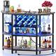 Bar Table Cabinet With Power Outlet, Led Home Mini Bar Cabinet For Liquor, Metal