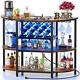 Bar Table Cabinet With Power Outlet, Led Home Mini Bar For Liquor, Metal Wine Ba