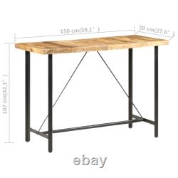 Bar Table Kitchen Dining Room Pub Table Bistro Table Rough Mango Wood vidaXL