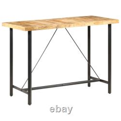 Bar Table Kitchen Dining Room Pub Table Bistro Table Rough Mango Wood vidaXL